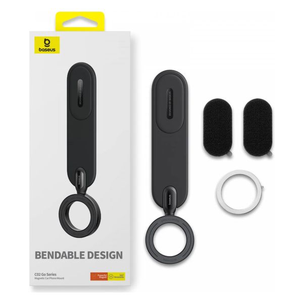 Baseus C02 Go Support de téléphone voiture - Magnétique - Tableau de bord et console centrale - Cluster Black
