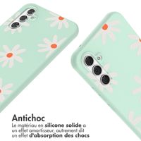 imoshion Coque design en silicone avec cordon Samsung Galaxy A54 (5G) - Green Flower Distance