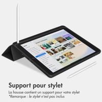 Accezz Coque tablette portefeuille Smart Silicone iPad 9 (2021) 10.2 pouces / iPad 8 (2020) 10.2 pouces / iPad 7 (2019) 10.2 pouces - Noir