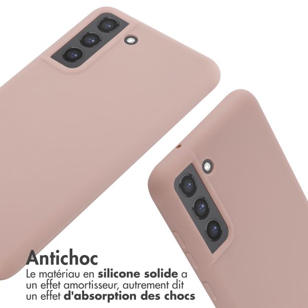 imoshion Coque en silicone avec cordon Samsung Galaxy S21 FE - Sand Pink