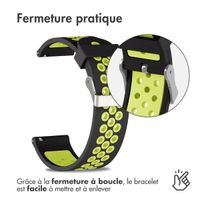 imoshion Bracelet sportif en silicone - Connexion universelle de 24 mm - Noir/Vert