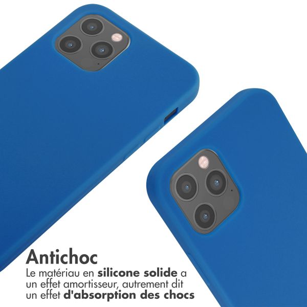 imoshion Coque en silicone avec cordon Apple iPhone 12 (Pro) - Bleu