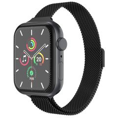 imoshion Bracelet slim Milanese Apple Watch Series 1 t/m 9 / SE (38/40/41 mm) | Series 10 / 11 (42 mm) - Noir