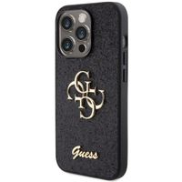 Guess Coque 4G Metal Logo Glitter iPhone 15 Pro - Noir