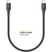 Accezz Câble USB-C vers USB-C - 0,2 mètres - Noir