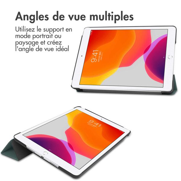 imoshion Coque tablette Trifold Apple iPad 9 (2021) 10.2 pouces / iPad 8 (2020) 10.2 pouces / iPad 7 (2019) 10.2 pouces - Vert foncé