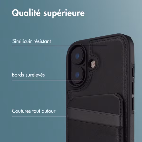 imoshion Coque arrière avec porte-cartes et support Apple iPhone 17 - Noir