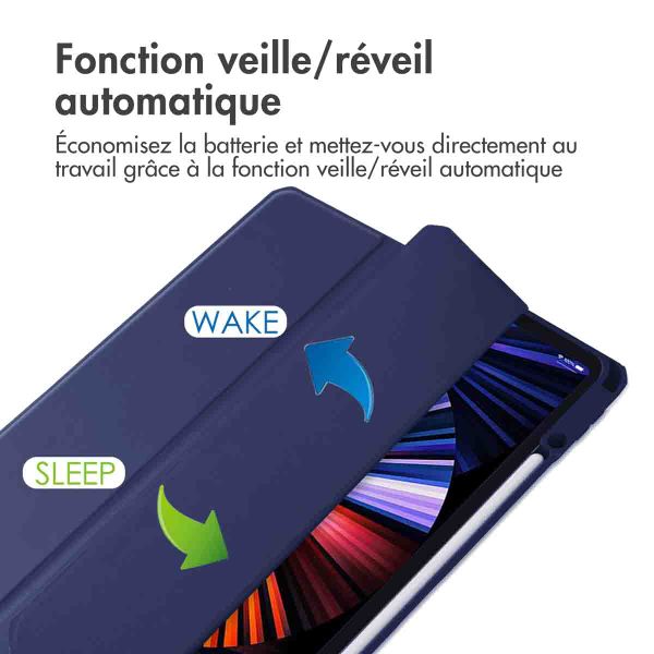 imoshion Coque tablette rigide Trifold Apple iPad Pro 12.9 (2018/2020/2021/2022) - Bleu foncé
