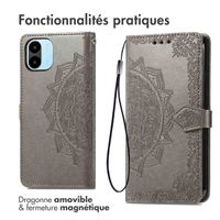 imoshion Etui de téléphone portefeuille Mandala Xiaomi Redmi A1 / A2 - Gris