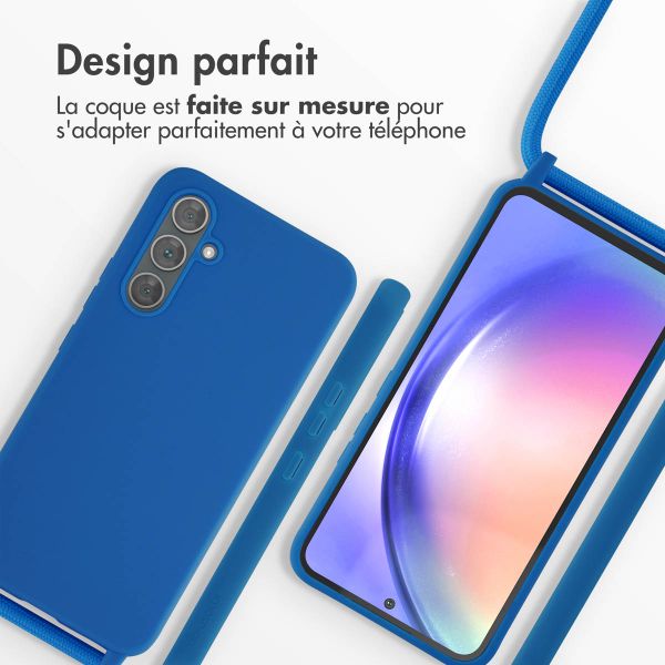 imoshion ﻿Coque en silicone avec cordon Samsung Galaxy A54 (5G) - Bleu