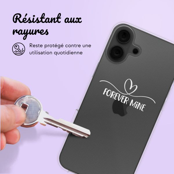 Coque personnalisée avec un cœur élégant iPhone 16 - Transparent