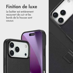Accezz Étui de télephone portefeuille en cuir 2-en-1 avec MagSafe Apple iPhone 17 Pro Max - Onyx Black