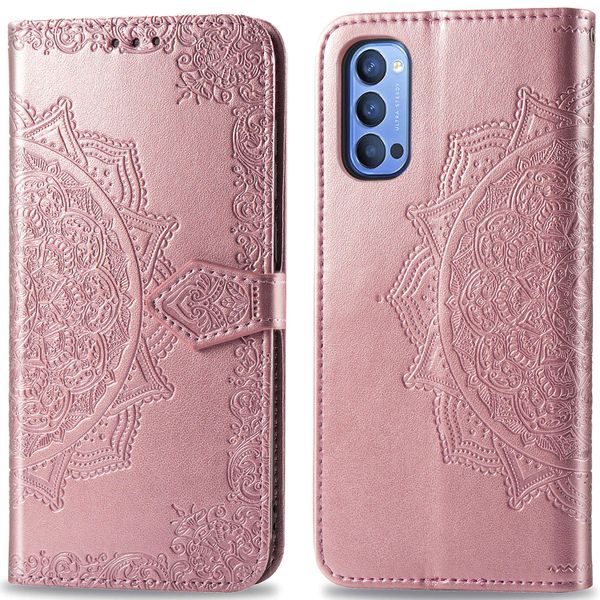 imoshion Etui de téléphone portefeuille Mandala Oppo Reno4 5G - Rose Dorée