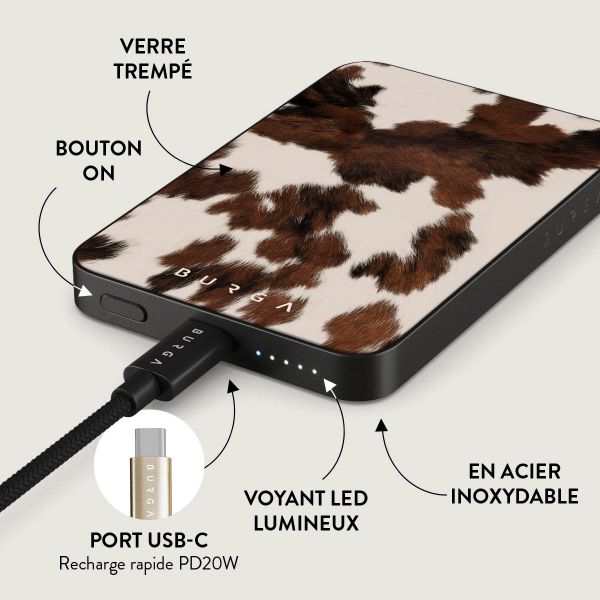 Burga Powerbank magnétique 5 000 mAh - MagSafe et Qi2 - Celestial / Gunmetal