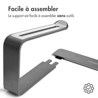 imoshion ﻿Socle pour ordinateur portable en aluminium - Socle pour ordinateur portable - Bureau - Universel - Gris foncé