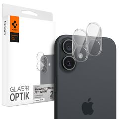 Spigen GLAStR EZ Fit Optik Protection d'objectif de caméra (pack de 2) Apple iPhone 16 / 16 Plus - Crystal Clear