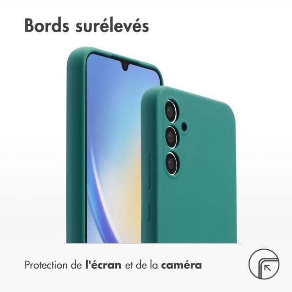 Accezz Coque Liquid Silicone Samsung Galaxy A34 (5G) - Vert foncé