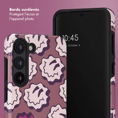 Selencia Coque arrière Vivid Samsung Galaxy S23 - Wavy Smiley Pink