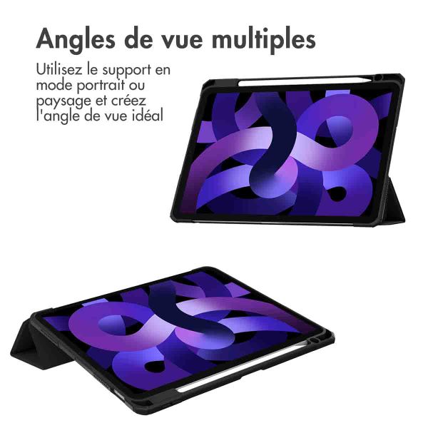 imoshion Coque tablette rigide Trifold iPad Air 11 pouces (2025) M3 / (2024) M2 / Air 5 (2022) / Air 4 (2020) - Noir