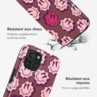 Selencia Coque arrière Vivid avec MagSafe Apple iPhone 15 - Wavy Smiley Pink