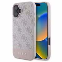 Guess Coque arrière Bottom Stripe 4G Apple iPhone 16 - Rose
