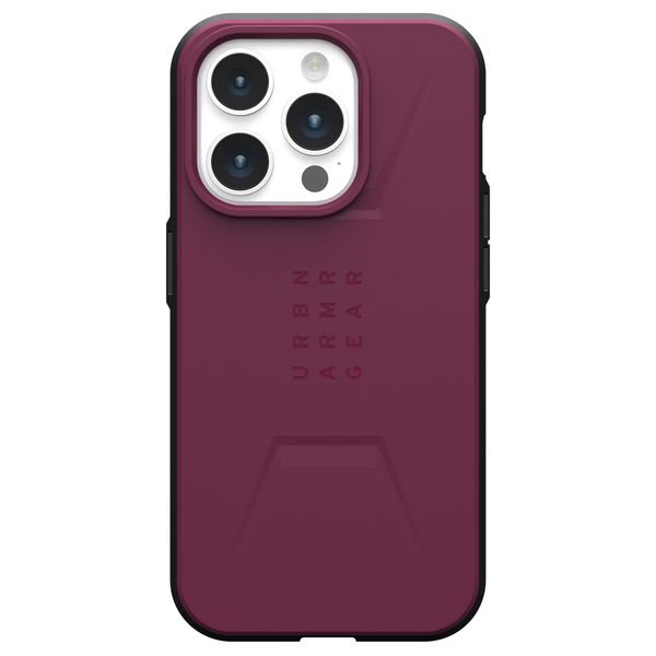 UAG Coque Civilian MagSafe iPhone 15 Pro - Bordeaux