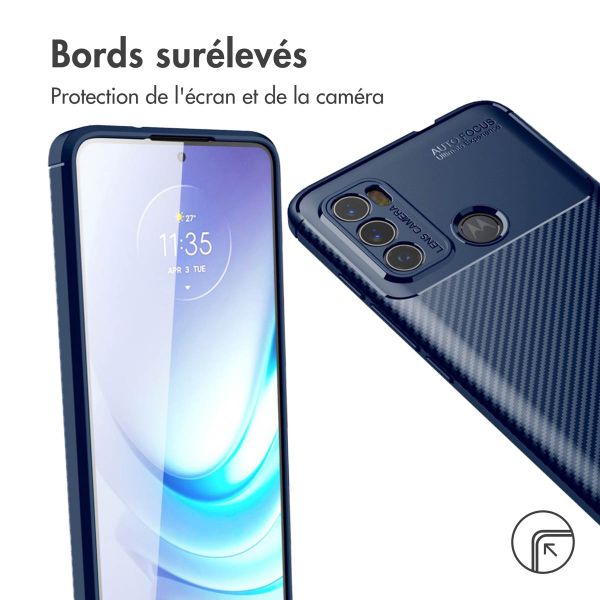 imoshion Coque silicone Carbon Motorola Moto G60 - Bleu