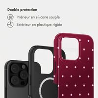 Selencia Coque arrière Vivid avec MagSafe Apple iPhone 16 Pro Max - Happy Dots Burgundy