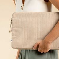 Selencia Pochette ordinateur Corduroy 13-14 pouces - Beige