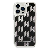 Karl Lagerfeld Coque arrière Liquid Glitter Monogram iPhone 14 Pro Max - Noir