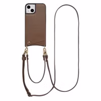 Selencia Coque de télephone Nova avec cordon et porte-cartes Apple iPhone 14 / 13 - Mocha Brown