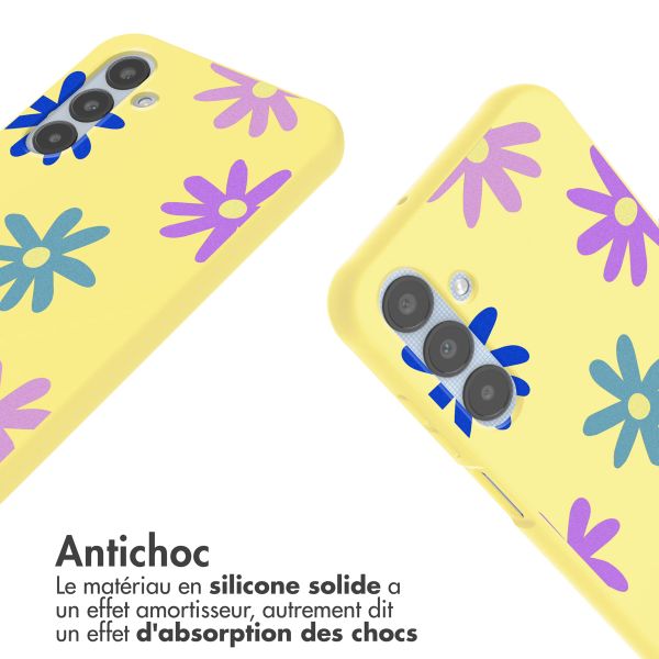 imoshion Coque design en silicone avec cordon Samsung Galaxy A25 (5G) - Yellow Flower Distance