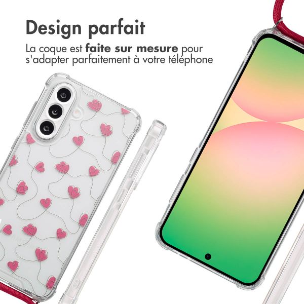 imoshion Coque Design avec cordon Samsung Galaxy A56 - Dusty Rose Connected Hearts