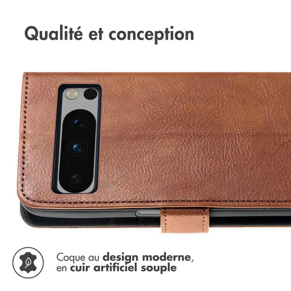 imoshion Étui de téléphone portefeuille Luxe Google Pixel 8 Pro - Brun