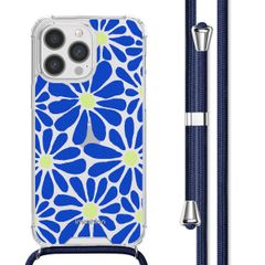 imoshion Coque Design avec cordon Apple iPhone 13 Pro - Cobalt Blue Flowers Connect
