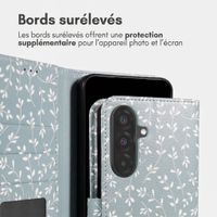 imoshion Étui de télephone portefeuille Design Samsung Galaxy A37 (5G) - Smoke Green Flowers