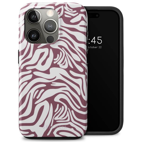 Selencia Coque arrière Vivid Tough iPhone 15 Pro - Trippy Swirl Dark Rose