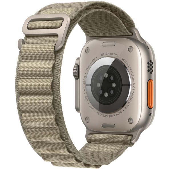 WiWu Bracelet Alpine en nylon Apple Watch Series 1 t/m 11 / SE / Ultra (44/45/46/49 mm) - Olive Green