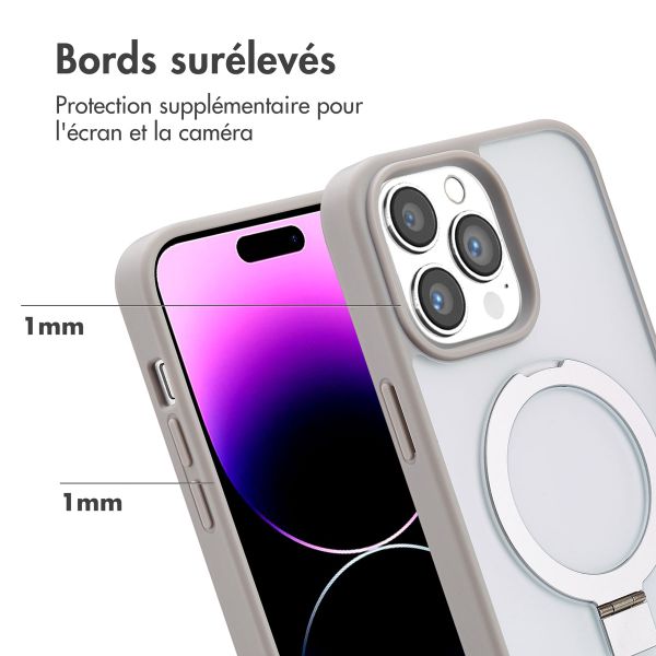 Accezz Coque Ring Stand avec MagSafe Apple iPhone 14 Pro Max - Gris