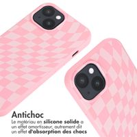imoshion Coque design en silicone avec cordon Apple iPhone 15 - Retro Pink