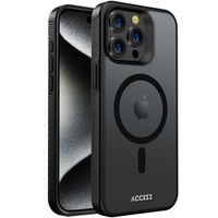 Accezz Coque Givrée Robuste avec MagSafe iPhone 15 Pro Max - Noir