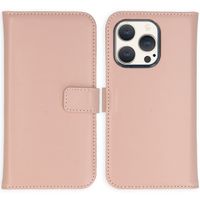 Selencia Étui de téléphone portefeuille en cuir véritable iPhone 15 Pro - Dusty Pink