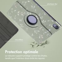 imoshion Coque tablette Design rotatif à 360° Samsung Galaxy Tab S11 - Green Flowers