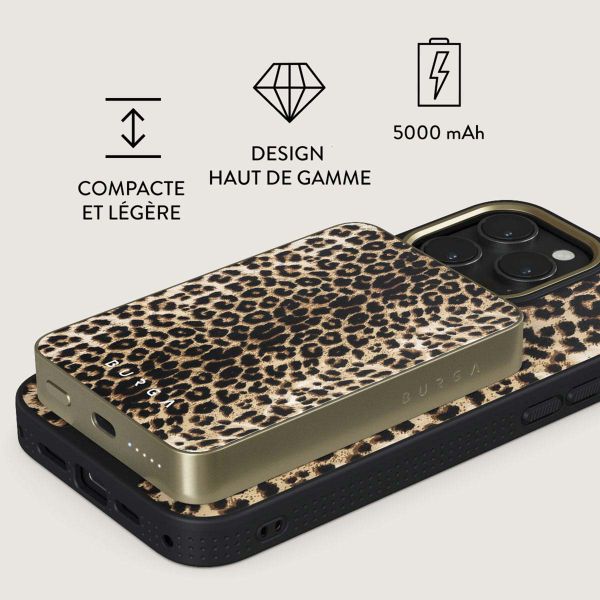 Burga Powerbank magnétique 5 000 mAh - MagSafe et Qi2 - Joueur / Or