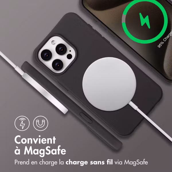 imoshion Coque arrière Color avec cordon amovible et MagSafe Apple iPhone 15 Pro Max - Black Coffee