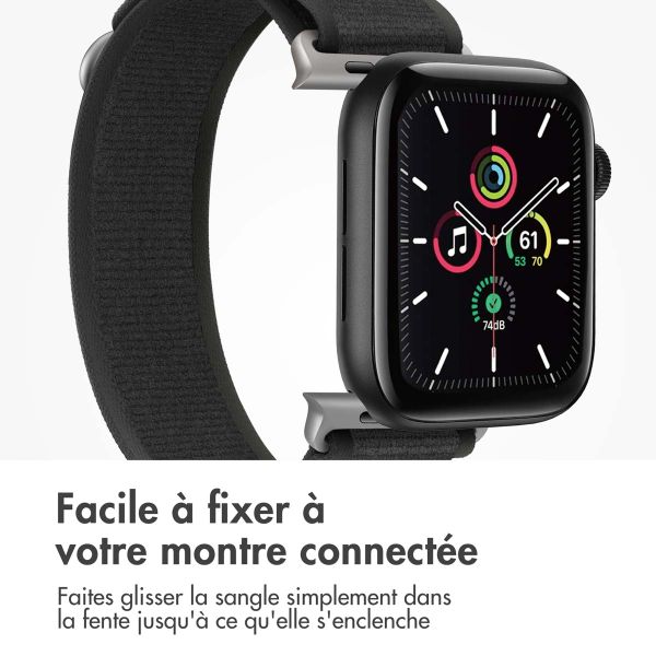 imoshion Bracelet en nylon Trail Apple Watch Series 1 á 10 / SE / Ultra (2) (44/45/46/49 mm) - Pure Black