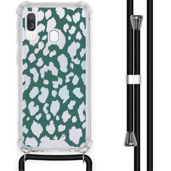 imoshion Coque Design avec cordon Samsung Galaxy A40 - Léopard - Vert