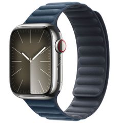 Apple Bracelet à maillons magnétique FineWoven Apple Watch Series 1-9 / SE - 38/40/41 mm / Series 10 - 42 mm - Taille M/L - Pacific Blue