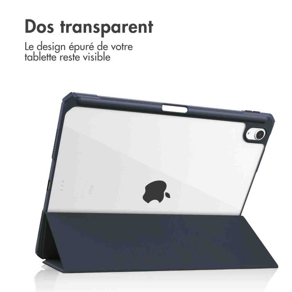 imoshion Coque tablette rigide Trifold Apple iPad Air 11 pouces (2025) M3 / (2024) M2 / Air 5 (2022) / Air 4 (2020) - Bleu foncé