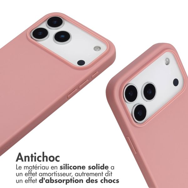 imoshion Coque en silicone avec cordon Apple iPhone 17 Pro Max - Sand Pink